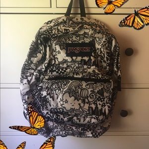 Jansport black and white backpack